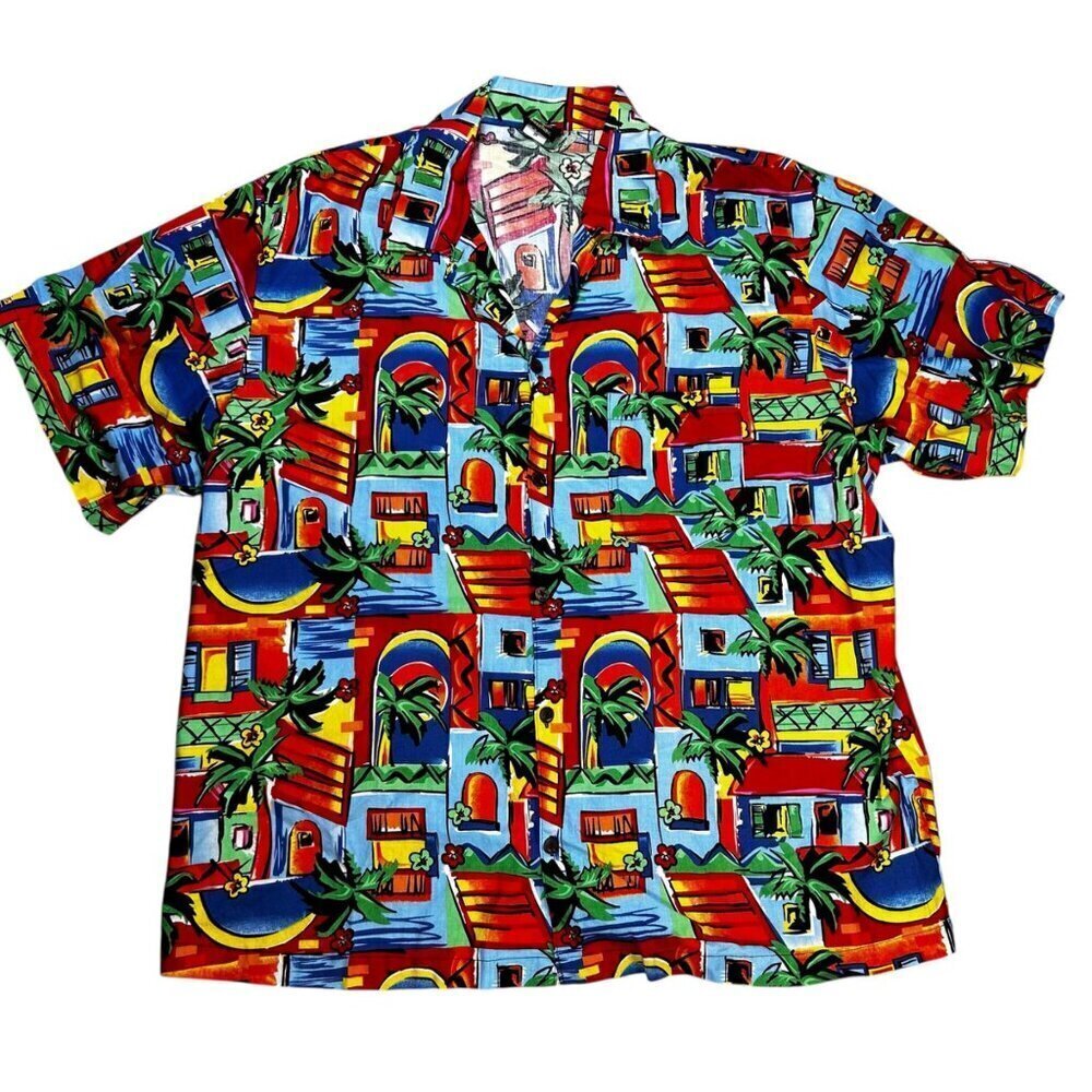 Toucan Dance 2XL Men Hawaiian Tropical Shirt Cruise Coastal Holiday 90s